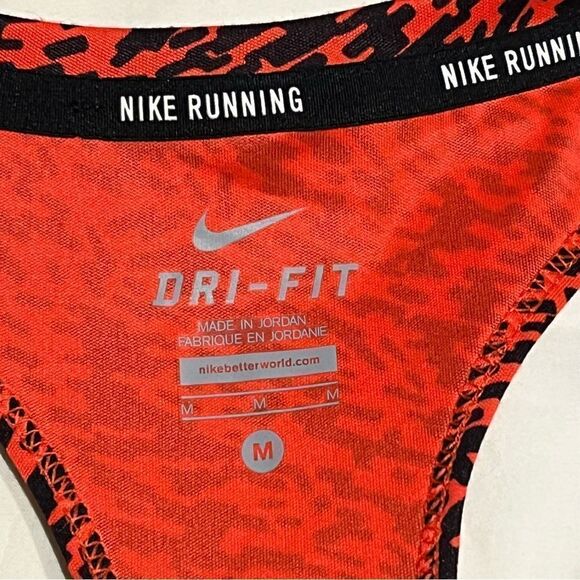 Women's Nike Racerback Running Tank Black and Orange V Neck Size Medium - Picture 5 of 5